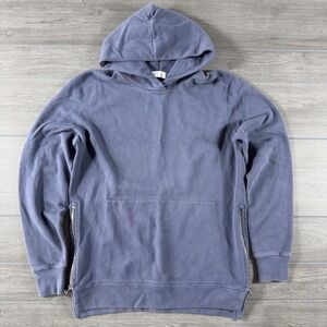 John Elliott Villain Hoodie Mens Size 3 Blue Purple Side Zip Pullover Sweatshirt